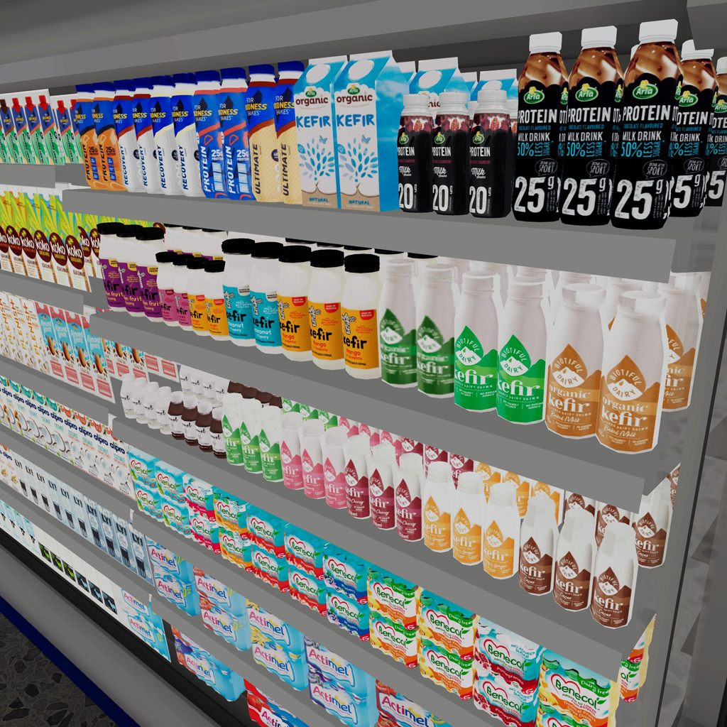 Detailed virtual supermarket shelf planogram